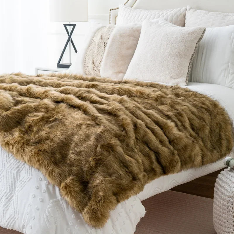 Elegant Fox Fur Blanket