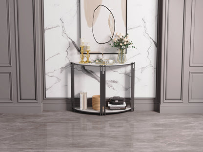 Elegant Half-Moon Marble Console Table