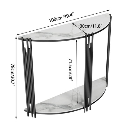 Elegant Half-Moon Marble Console Table