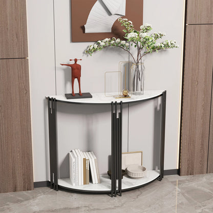 Elegant Half-Moon Marble Console Table